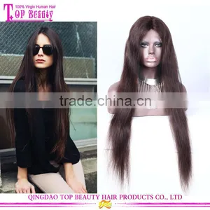 Unprocessed Brazilian Virgin Human Hair Wigs 28 Inch Straight Long Glueless Lace Front Wig thumbnail-1