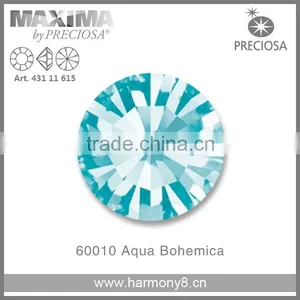 Original PRECIOSA MC Chaton Maxima, Aqua Bohemica Point Back Rhinetsone thumbnail-1