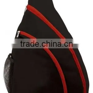 Black Sling Triangle Backpack Bag thumbnail-1
