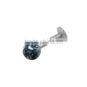 Fashionable Hand Painted Glitter Ball Labret Monroe Stud Body Piercing Jewelry thumbnail-1