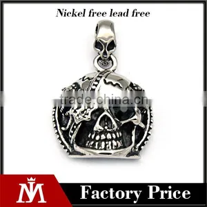 Guangzhou Fashion Pendant Stainless Steel Vicious Skull Head Charm Pendant Mens Casting High Quality Pendant Jewelry thumbnail-1