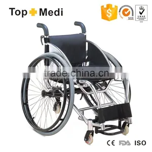 China Supplier Topmedi Medical Equipment Table Tennis Wheelchair Quick Release Wheelchair Sports Wheelchair thumbnail-1
