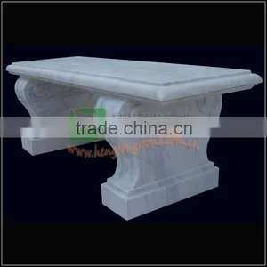 Hand Carved White Marble Table thumbnail-1
