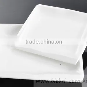 Restaurant Hotel Pure White Porcelain Square Plates Bowls Dinner Sets thumbnail-4