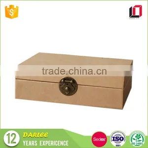 China Factory Custom Flip Lid Kraft Cardboard Gift Box With Metal Lock thumbnail-5