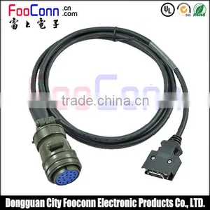 Military Quality SCSI 20pin Male to 17pin Aviation Plug Black Cable thumbnail-1