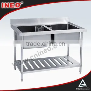 Stainless Steel Restaurant And Hotel Free Standing Two Bowl Commercial Sink thumbnail-1