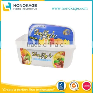 Rectangular IML Plastic Ice Cream Tubs Packaging,64 oz IML Ice Cream Container Walmart thumbnail-1