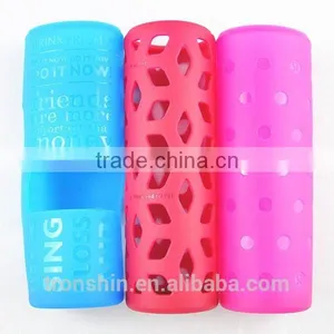 Light Blue Glass Water Bottle Silicone Protective Cover thumbnail-5