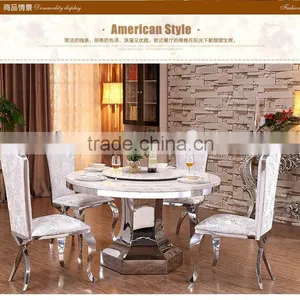 Modern Royal Dining Room Stainless Steel Table and Chairs thumbnail-1
