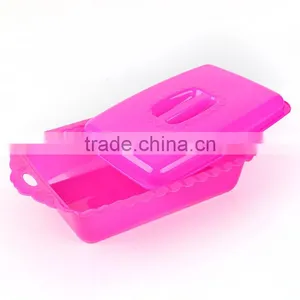 Rectangular Shape Plastic Salad Bowl With Lid thumbnail-1