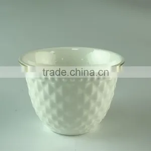 White Ceramic Tea Cup With Embossing and Golden Line for Wholesale 6 Pcs/set,with Color Box Paking. thumbnail-2