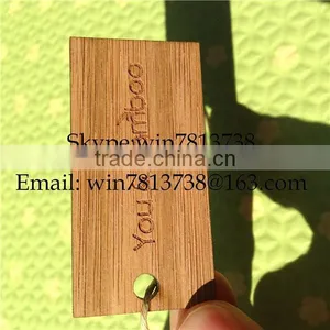 Wood Engraved Business Card With Rope Wooden Garment Hang Tags For Jeans Wooden ID Card Singapore Garment Tag thumbnail-3