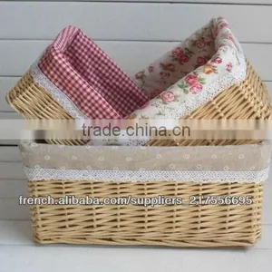 New Style Easy Baskets Small Wicker Box Cosmetic Boxes Wit Fabric Lining thumbnail-5