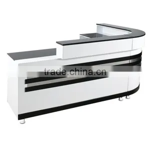 Nail Salon Reception Desk Solid Wood Office Table Design Receptionist Table F-CT01A thumbnail-1