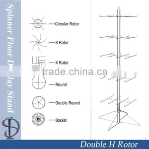 Rotating Display Stand With Wire Hooks thumbnail-1
