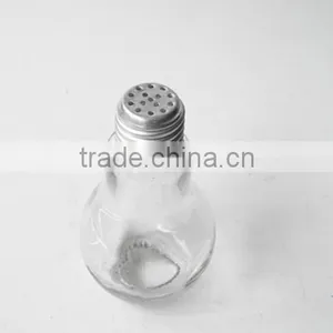 Bulb Shape Glass Spice Packaging Jar Bottle With Silver Hole Lid thumbnail-2