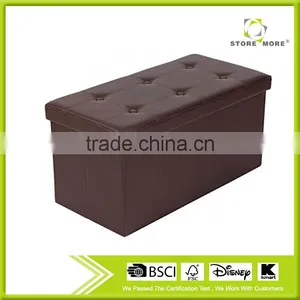 Faux Leather Storage Foot Rest Sofa Ottoman Bench Folding Footrest Stool thumbnail-1