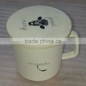 Degradable Disposable Conventional Bamboo Fiber Tea Cup With Lid thumbnail-2