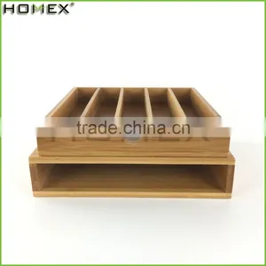 Natural Bamboo Coffee Cup Holder Box/Coffee Pod Drawer/Homex_FSC/BSCI Factory thumbnail-1