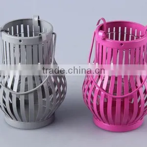 Home Decoration Candlestick/Portable Pear-shaped Painted Iron+Glass Candle Holder thumbnail-1