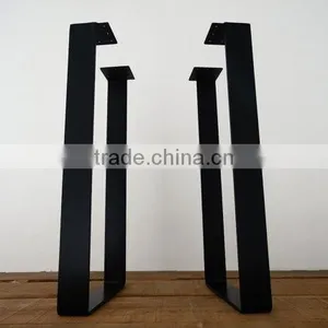 40 Inch Iron Black Matt Coated Flat Steel Bar Table Leg thumbnail-1
