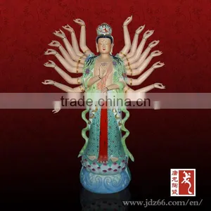 Goddess of Mercy With a Thousand Ceramic Hand Art Sculpture thumbnail-1
