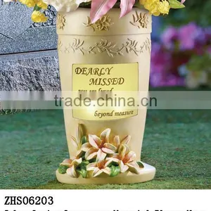 Solar Garden Gravestone Memorial Flower Vase thumbnail-1