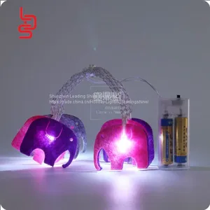 Cutie Elephants Non-woven Fabrics White Light Customized Design Holiday Christmas Home Decoration String Light Sets thumbnail-2