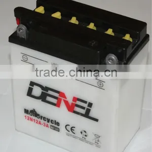 Dry Charged 12V12Ah Lead-acid Motorcycle Battery 12N12A-3A thumbnail-1