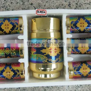 JK017 7pcs Glass Drinking Set With Gold Deco thumbnail-2