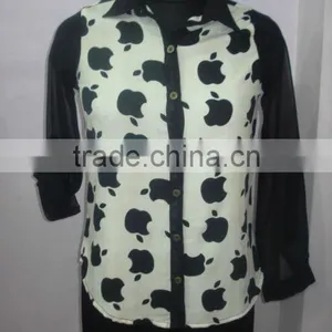 LADIES BLOUSE WITH GEORGETTE SLEEVES (Garment Stock Lots / Apparel Stock / Stocklots / Garment Apparel From India) thumbnail-4