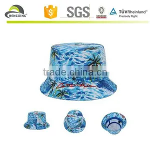 Beach Tropical Hawaiian Palm Tree Pineapple Bucket Hat Fishing Outdoor Sun Cap thumbnail-3