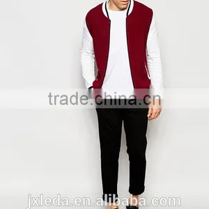Knitted Burgundy Baseball Jacket, Stylish 3XL Coat Men thumbnail-1