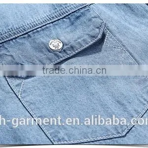 Mens Blue Denimshirt With Chest Pocket N01 thumbnail-1