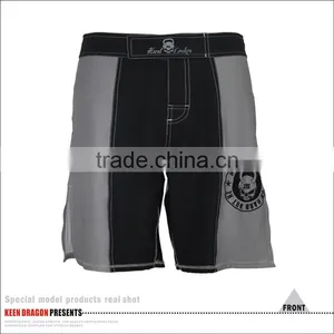 Chinese Manufacturer Free Design Black Embroidered Mma Shorts thumbnail-2