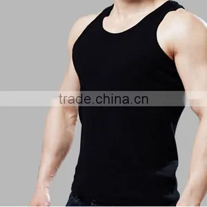 Trade Assurance Custom 100% Cotton Close-fitting Gym Plain Mens Tank Top thumbnail-5