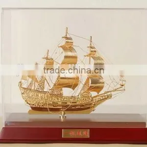 Luxury Shinning Sailing Boat , Ship Model For Home Decoration thumbnail-6