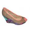 PU Material Ladies Gree Peep Toe Wedge Sandals With 10.5cm Heels thumbnail-1