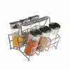 Six Glass Bottles Set With Sliver Wire Racks thumbnail-1