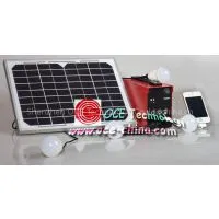 Solar Power Charger Kit Set W/4 Pieces LED Bulb And Backup Battery thumbnail-1