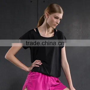 Women's Sports Base Layer Short Sleeve Tee Running/Yoga Shirt thumbnail-6