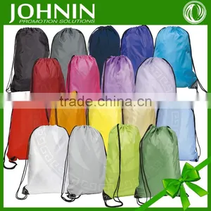 Fast Cheap Custom Design Nylon Promotional Drawstring Backpack Bag thumbnail-1