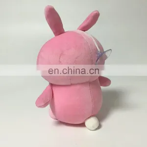 Pink Bunny Plush Stuffed Foam Beads Soft Keychain With Sucker thumbnail-2