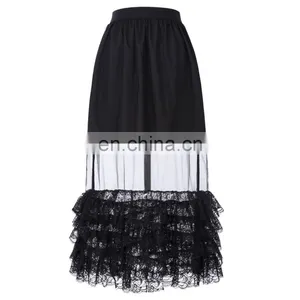 Belle Poque Retro Vintage Sexy Women's Ruffled Lace Hem See-Through Long Skirt BP000348-1 thumbnail-1