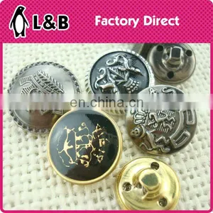 2016 High Quality Vintage Antiqued Metal Dome Shank Buttons Military Brass Buttons thumbnail-4