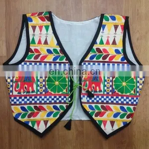 Traditional Wholesale Kutchi Handmade Indian Embroidered Elephant Style Jackets Navratri Vest-waist Navratri Koti Coat Online thumbnail-1