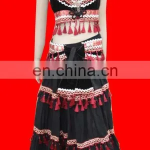 Three Tier Skirt With Tassel And Banarsi Trim thumbnail-1
