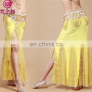 Q-6036# High Lace and Milk Silk Long Sexy Belly Dance Dress for Sale thumbnail-1