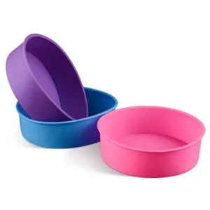 Free Sample Food Grade Heat Resistant Nontoxic Silicone Cake Mold Baking Mousse Pudding Mold Tool Round Shape thumbnail-1